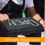 JMIATRY 3PCS Slate Cheese Board 12 X 12 Inches Slate Charcuterie Boards Black Tray Slates Cutting Board With Stone Chalks Slates Plate Set for Fruit Dessert Appetizer Cake Fruit Meat