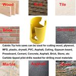 MaxTool 1-3/4" TCT Hole Saws 44mm Carbide Tipped Holesaw 2.25" Deep Cut for Cutting Asphalt Brick Concrete Gypsum Limestone Tile Wood MDF; CT00Y57R148