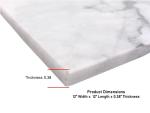 Tenedos Bianco Carrara 12x12 Polished Marble Tile, Italian White Carrera Stone for Bathroom Wall, Shower, Kitchen Backsplash, and Floor Use (1 Piece)