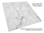 Tenedos Bianco Carrara 12x12 Polished Marble Tile, Italian White Carrera Stone for Bathroom Wall, Shower, Kitchen Backsplash, and Floor Use (1 Piece)