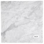 Tenedos Bianco Carrara 12x12 Polished Marble Tile, Italian White Carrera Stone for Bathroom Wall, Shower, Kitchen Backsplash, and Floor Use (1 Piece)