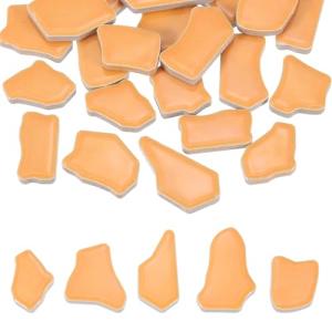 PATIKIL 500g/1.1LB Irregular Ceramics Mosaic Tiles, 0.79"-1.57" Mosaic Stained Tile Broken Porcelain Pieces Stones Bulk for DIY Craft Making Vases Home Decoration, Orange