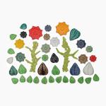500g/1.1lb Ceramic Mosaic Tiles for Crafts,3 Size Flowers & Leaves Ceramic Mosaic Tiles Pieces for Home Decoration or DIY Crafts,Such as Mosaic Coasters, vases, Picture Frames, Cups (Brown)