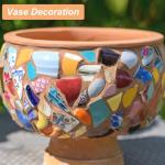 PATIKIL 500g/1.1LB Irregular Ceramics Mosaic Tiles, 0.79"-1.57" Mosaic Stained Tile Broken Porcelain Pieces Stones Bulk for DIY Craft Making Vases Home Decoration, Orange