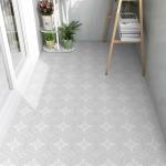 Dureidos Peel and Stick Floor Tile 8x8inch, Waterproof Vinyl Flooring with Grey Flower Pattern, Easy Installation and Removable for Bathrooms, Kitchens, Laundry Rooms & Renters (10PCS)