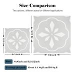 Dureidos Peel and Stick Floor Tile 8x8inch, Waterproof Vinyl Flooring with Grey Flower Pattern, Easy Installation and Removable for Bathrooms, Kitchens, Laundry Rooms & Renters (10PCS)