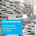 Art3d 20-Sheet Peel and Stick Kitchen Backsplash Tiles, Self-Adhesive Wall Tiles for Kitchen and Bathroom, 12"x12", Marble Grey