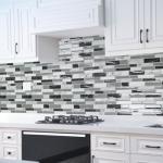 Art3d 20-Sheet Peel and Stick Kitchen Backsplash Tiles, Self-Adhesive Wall Tiles for Kitchen and Bathroom, 12"x12", Marble Grey