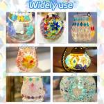 Decorative Glass Mosaic Tiles Bulk, 200g Stained Glass Tiles Pink Small Tiles, 320 Pcs Glass Mosaic Tiles for Crafts, Home Decoration, Garden, Mosaic Supplies