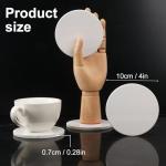 Geytetqi 55 PCS 4 Inch Round Sublimation Ceramic Coasters with Cork Backing Pads, Glazed Round Coaster Tiles for Drinks, DIY Crafts Home Kitchen Decor.