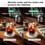 Geytetqi 55 PCS 4 Inch Round Sublimation Ceramic Coasters with Cork Backing Pads, Glazed Round Coaster Tiles for Drinks, DIY Crafts Home Kitchen Decor.