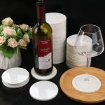 Geytetqi 55 PCS 4 Inch Round Sublimation Ceramic Coasters with Cork Backing Pads, Glazed Round Coaster Tiles for Drinks, DIY Crafts Home Kitchen Decor.