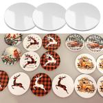 Geytetqi 55 PCS 4 Inch Round Sublimation Ceramic Coasters with Cork Backing Pads, Glazed Round Coaster Tiles for Drinks, DIY Crafts Home Kitchen Decor.