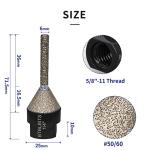 BTBLBITS Diamond Finger Milling Bit Diameter 1/4"-1" (6-25mm), 5/8 inch-11 Thread Tile Chamfer Bit for Enlarging Polishing Existing Holes in Porcelain Ceramic Tile Granite Marble Countertop