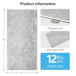 Art3d 24" x 12" SPC Click-Lock Floating Floor Tiles (24 Sq. Ft), 12-Pack Luxury Wood Look Flooring for Indoor Use, Waterproof & Fire-Resistant, Graphite