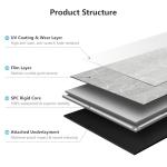 Art3d 24" x 12" SPC Click-Lock Floating Floor Tiles (24 Sq. Ft), 12-Pack Luxury Wood Look Flooring for Indoor Use, Waterproof & Fire-Resistant, Graphite