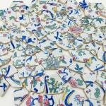 1.1 LB Porcelain Ceramic Mosaic Tiles,Broken Irregular Mosaic Tiles for DIY Craft Floor,Kitchen,Pool, Flower Pots Mosaic Making Supplies (Porcelain 09)