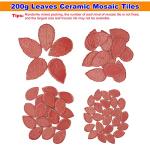 200g Leaves Shape Stained Ceramic Mosaic Tiles for Crafts, 0.9"~2" Various Sizes Mosaic Pieces, Porcelain Mosaic Tiles for Home Decoration (Red)