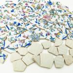 1.1 LB Porcelain Ceramic Mosaic Tiles,Broken Irregular Mosaic Tiles for DIY Craft Floor,Kitchen,Pool, Flower Pots Mosaic Making Supplies (Porcelain 09)