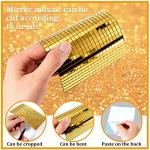 3600 Pieces Mirrors Mosaic Disco Ball Mirror Tiles Self-Adhesive Real Square Glass Mirror DIY Tiles for Craft DIY Glass Decorations Making(Gold,0.2 Inch)