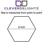 CleverDelights 2 Inch Clear Hexagon Glass Tiles - 5 Pack - Art Craft DIY Home Transparent Mosaic Glass Pieces