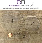 CleverDelights 2 Inch Clear Hexagon Glass Tiles - 5 Pack - Art Craft DIY Home Transparent Mosaic Glass Pieces