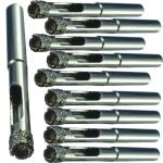 1/4" Diamond Drill Bit for Porcelain Tile x10 1/4 Tile Drill Bit for Ceramic Tile and Glass 1/4 Diamond Tip Bit Simply Start at Angle So No Jumping Screw Holes for Anchors 6mm Bit Ceramic Tile