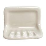 Tenedos Bone Almond Ceramic Soap Dish Holder for Bathroom Wall, Glazed Finish, Easy Tile Adhesion Install, Not for Flat Surface, Durable & Elegant