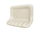 Tenedos Bone Almond Ceramic Soap Dish Holder for Bathroom Wall, Glazed Finish, Easy Tile Adhesion Install, Not for Flat Surface, Durable & Elegant