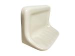 Tenedos Bone Almond Ceramic Soap Dish Holder for Bathroom Wall, Glazed Finish, Easy Tile Adhesion Install, Not for Flat Surface, Durable & Elegant