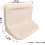 Tenedos Bone Almond Ceramic Soap Dish Holder for Bathroom Wall, Glazed Finish, Easy Tile Adhesion Install, Not for Flat Surface, Durable & Elegant