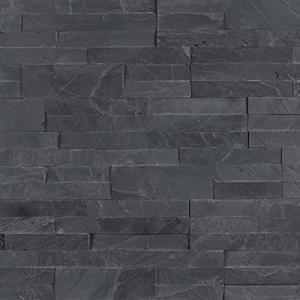 MSI Midnight Ash Veneer 22 x 6 Inch Slate Peel & Stick Splitface Wall Tile for Kitchen Backsplash, Bathroom, Bedroom, Accent Wall - Gray-Dark