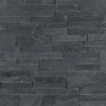 MSI Midnight Ash Veneer 22 x 6 Inch Slate Peel & Stick Splitface Wall Tile for Kitchen Backsplash, Bathroom, Bedroom, Accent Wall - Gray-Dark