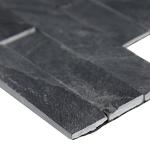 MSI Midnight Ash Veneer 22 x 6 Inch Slate Peel & Stick Splitface Wall Tile for Kitchen Backsplash, Bathroom, Bedroom, Accent Wall - Gray-Dark