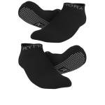 Rymora Grip Socks for Men & Women (2 Pairs: Black) (Large: US Men 10-12 / US Women 11-13) - Sticky Anti Slip Non Skid - Perfect for Yoga, Pilates, Barre, Hospital, Labor