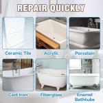 Tub and Tile Paint, 1.5 OZ High-Gloss White Touch Up Paint Pen for Bathtub, Quick-Dry Porcelain Repair Kit for Scratches & Chips on Tubs, Tiles, Enamel, Sinks, Toilets, Porcelain, Acrylic and Cast Iron