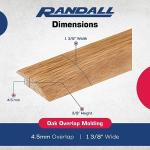 Randall 3 FT - 4.5MM Oak Overlap Edging for Laminate Floor and Luxury Vinyl Tile (Pre-Finished Natural Color Stain)