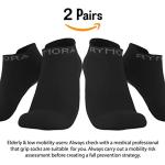 Rymora Grip Socks for Men & Women (2 Pairs: Black) (Large: US Men 10-12 / US Women 11-13) - Sticky Anti Slip Non Skid - Perfect for Yoga, Pilates, Barre, Hospital, Labor