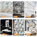 Wall Panels Peel and Stick，PVC Imitation Artificial Marble Tiles Sticker，10 pcs 23.6" L x 11.8" W，Heat-Resistant Backsplash Tile，Ideal for Kitchen Bathrooms Living Rooms Bedrooms.