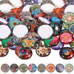 IMIKEYA 200pcs Round Glass Cabochons, 12mm Mixed Color Stones for Jewelry Making, Mosaic Tiles Supplies for Crafts (Mixed Color)