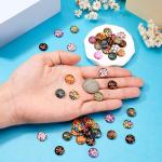 Pandahall 1Box/180Pieces Animal Skin Printed Glass Cabochons Flatback Half Round Dome Glued Tiles Mixed Color 12x4mm for Circle Bezel Tray Setting