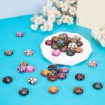 Pandahall 1Box/180Pieces Animal Skin Printed Glass Cabochons Flatback Half Round Dome Glued Tiles Mixed Color 12x4mm for Circle Bezel Tray Setting