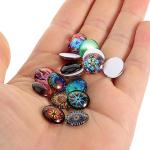 IMIKEYA 200pcs Round Glass Cabochons, 12mm Mixed Color Stones for Jewelry Making, Mosaic Tiles Supplies for Crafts (Mixed Color)