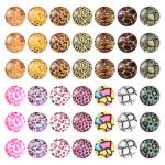 Pandahall 1Box/180Pieces Animal Skin Printed Glass Cabochons Flatback Half Round Dome Glued Tiles Mixed Color 12x4mm for Circle Bezel Tray Setting