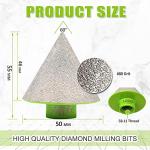 FACHLICH Diamond Cone Tile Bit - 2" Beveling Chamfer Bit 50mm for Enlarging Chamfering Milling Holes in Porcelain Tile Ceramic Marble