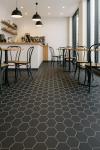 Unglazed Charcoal Hexagon Porcelain Shower Floor Tile