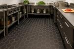 Unglazed Charcoal Hexagon Porcelain Shower Floor Tile