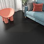 FunStick 12"x24" Peel and Stick Floor Tile Waterproof Black Vinyl Flooring Planks Peel and Stick Flooring Tiles for Bathroom Floor Tile Sticky Tiles for Kitchen Laminate Flooring Bedroom Laundry 5 Pcs
