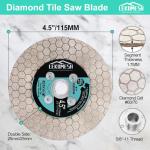 LEKOMESH 4.5 Inch/115MM Diamond Cutting Disc - Tile Saw Blade Cutting Wheel Double-Sided Diamond Discs for Cutting Grinding Porcelain Ceramic Tile Marble Granite,5/8"-11 Thread