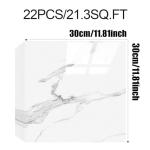 Chejiaye Thick 22pcs Marble Peel and Stick Backsplash Waterproof Washroom Wall Panels,Peel and Stick Tile,PVC Foam Wall Panels for Kitchen,Bathroom,White and Grey (Not Real Tile,11.8" x 11.8") ﻿